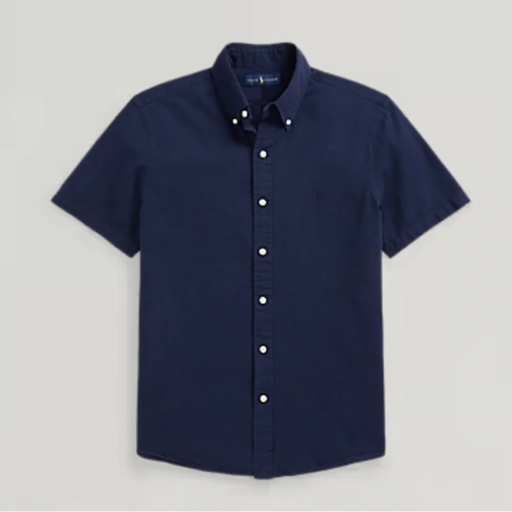 Polo Ralph Lauren Men's Navy Blue RL Prepster Classic Fit Seersucker Shirt LARGE